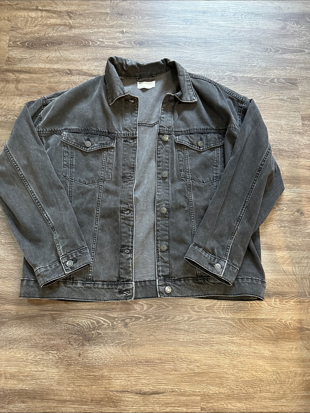 ASOS Charcoal Black Washed Denim Jacket